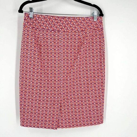 NWT Alex & Olivia Stretch Geometric Pink Pencil Skirt Size Medium Colorful Sprin - Picture 3 of 8